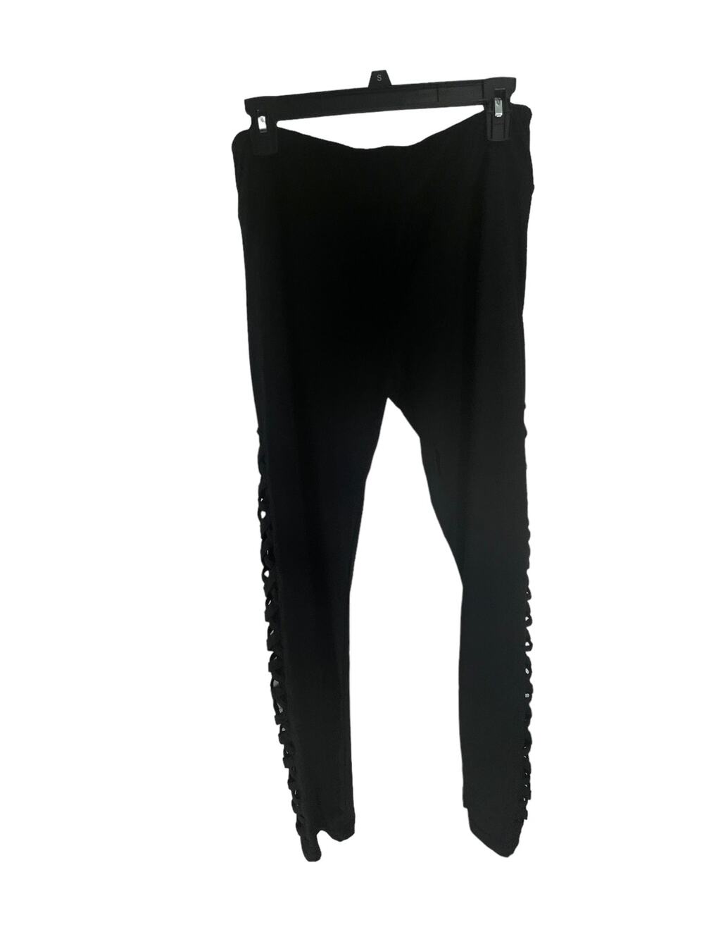 Shiela Rose Black Criss-Cross Side Strappy Leggings Women's Size 1X